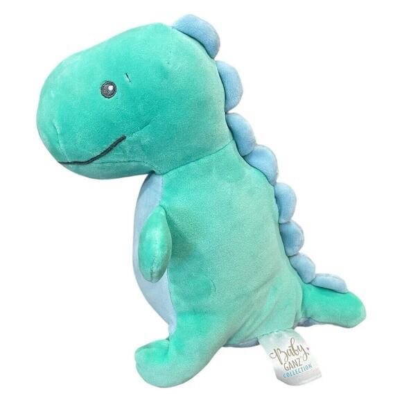 Baby Ganz Cuddle-Me Turquoise Dino T-Rex Plush w/Rattle Lovey Toy 9" EUC - Picture 4 of 10